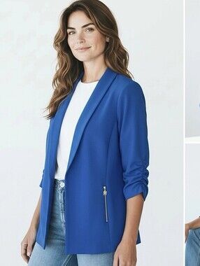 Anne Klein Santorini Blue Open-Front Blazer SZ Med. NWT